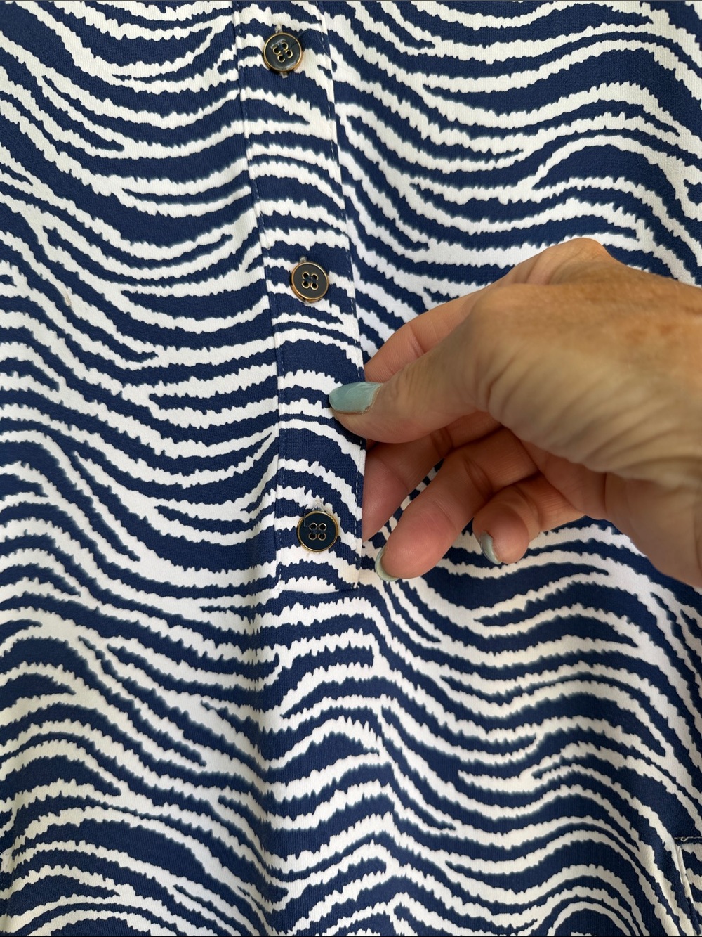 J. McLaughlin Catalina Cloth Navy/White Wave Print Pullover Shirtdress Small - Picture 5 of 12